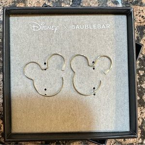 Baublebar x Disney Mickey Mouse Disney Outline Hoop Earrings Gold Women’s/ Girls